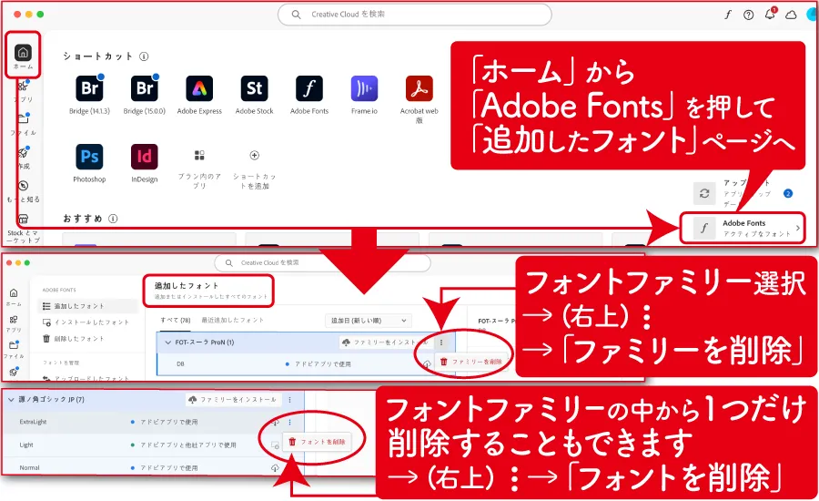 Photoshopフォントの消し方
